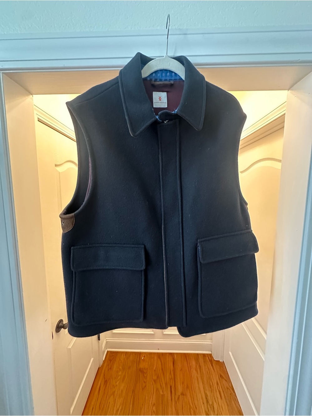 Martin Dingman Black Wool Utility Vest